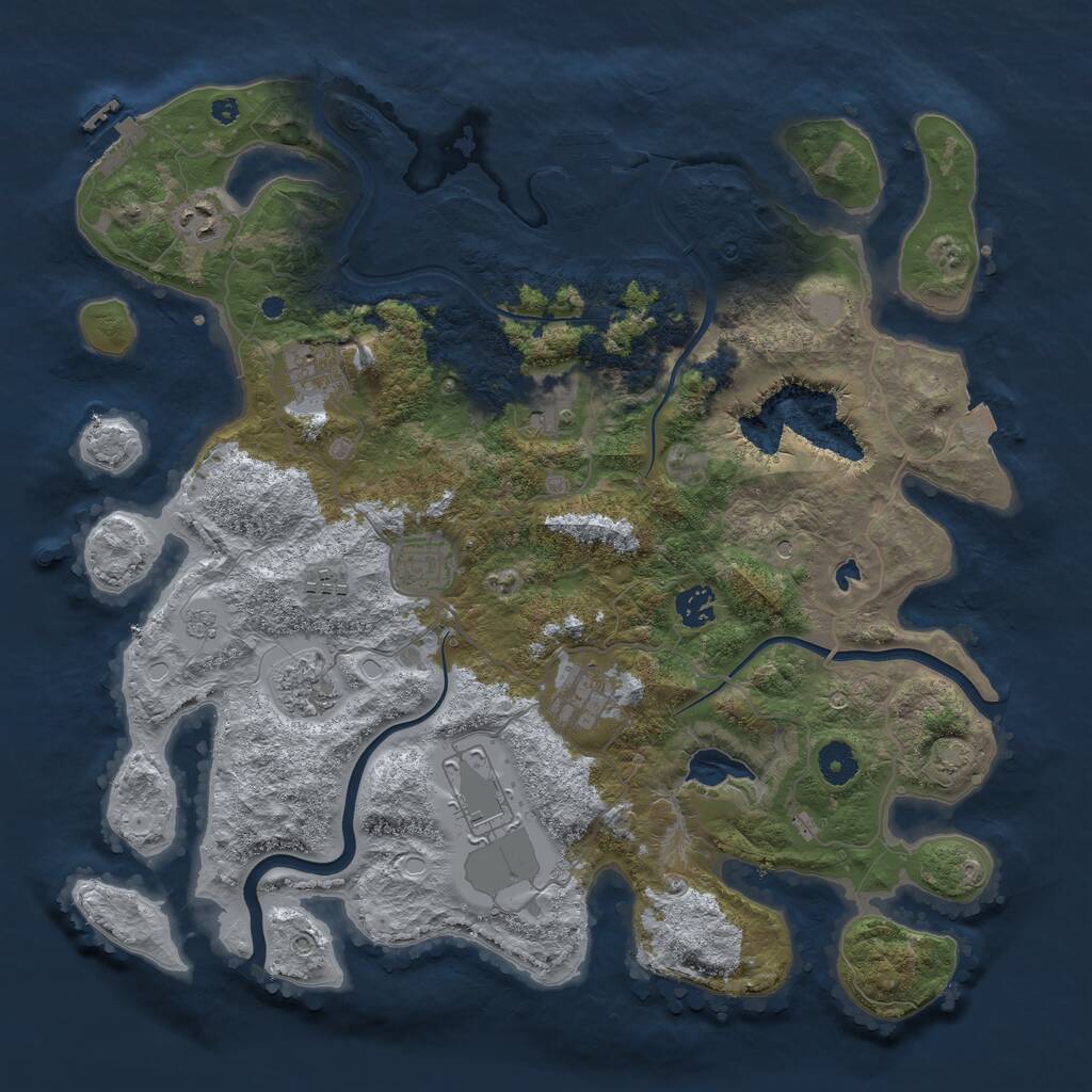 Rust Map: Procedural Map, Size: 4000, Seed: 1455634819, 15 Monuments