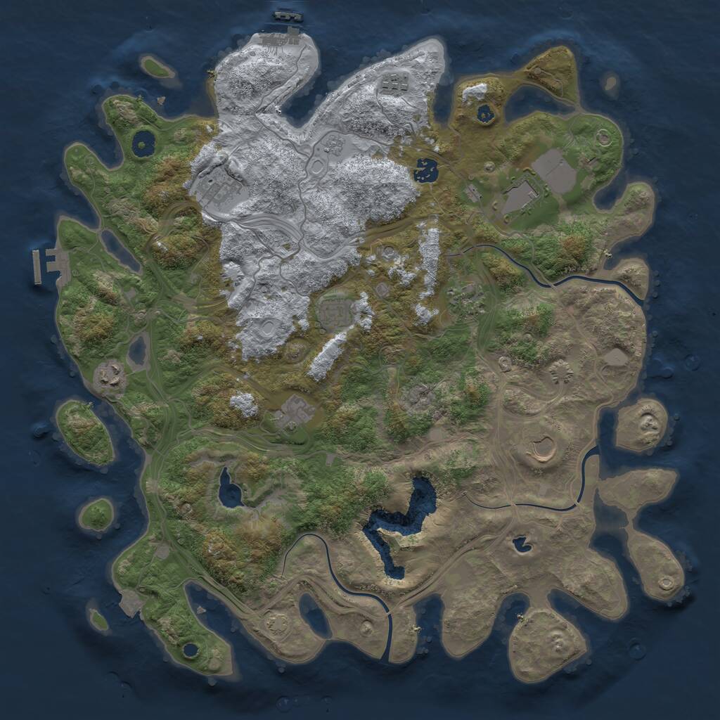 Rust Map: Procedural Map, Size: 4250, Seed: 1355551676, 15 Monuments