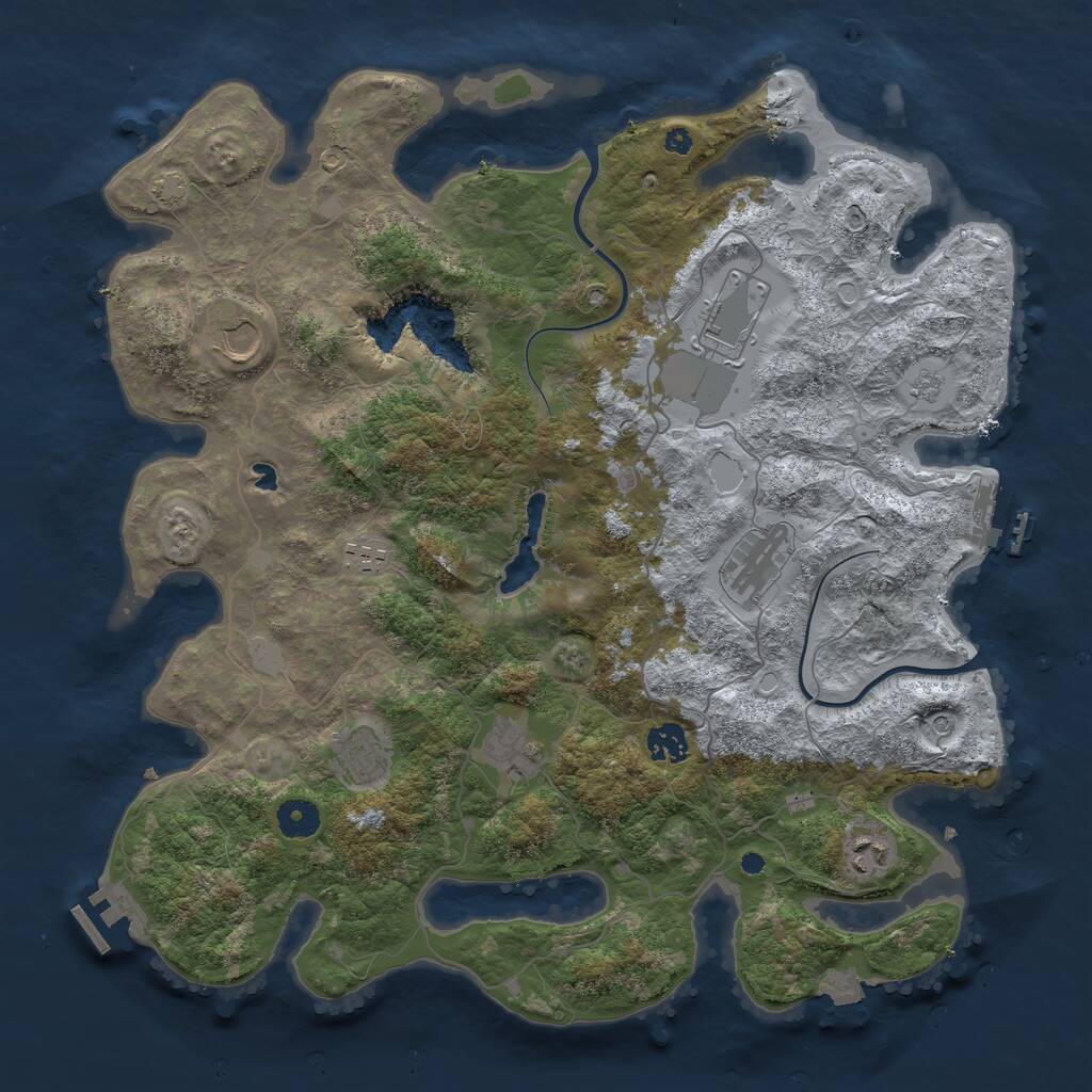 Rust Map: Procedural Map, Size: 4000, Seed: 502682575, 14 Monuments