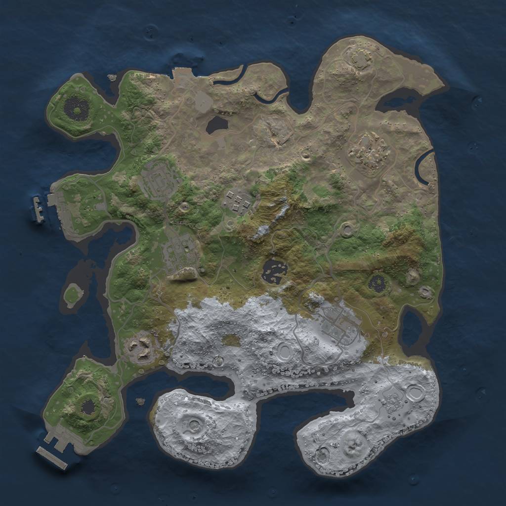 Rust Map: Procedural Map, Size: 3000, Seed: 118, 15 Monuments