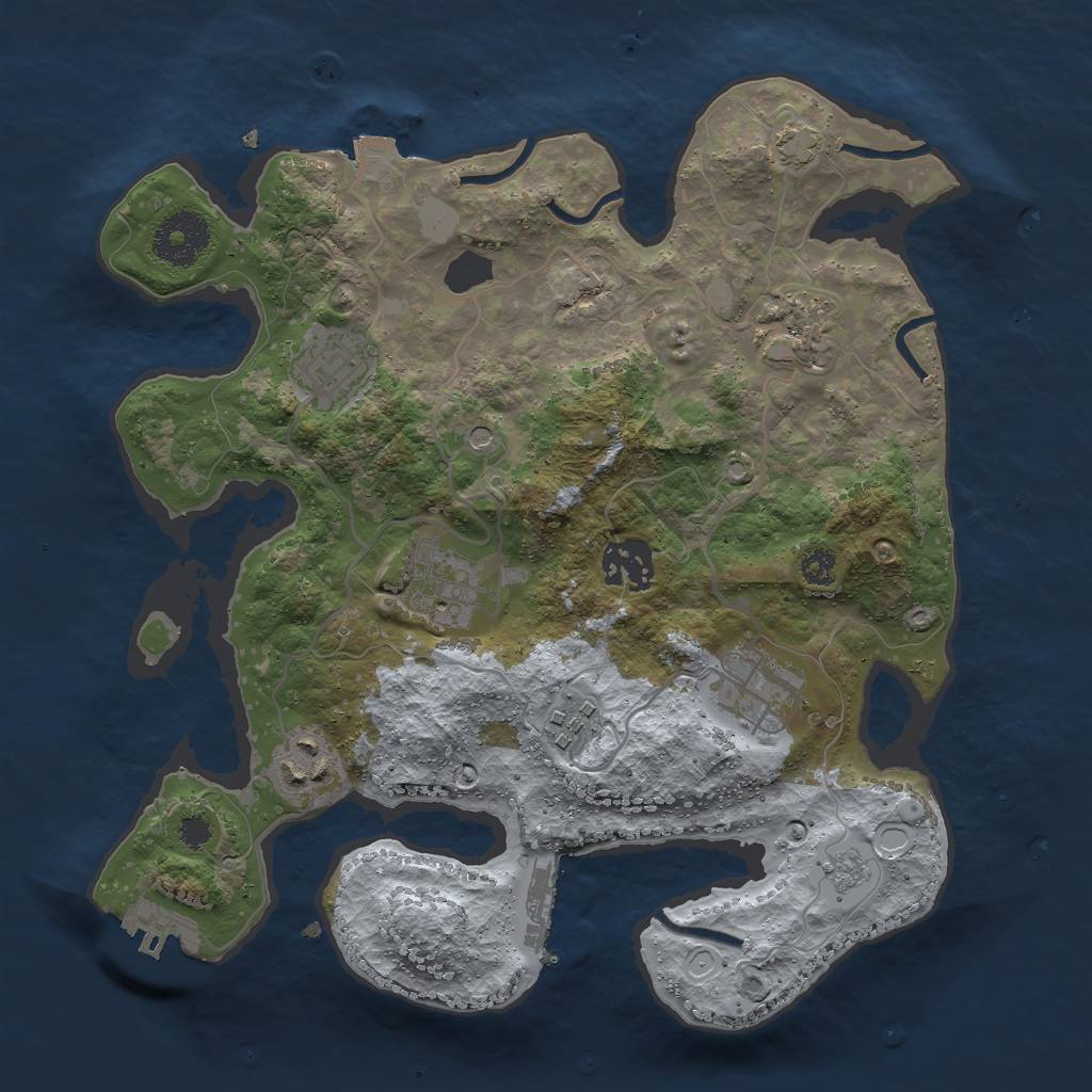 Rust Map: Procedural Map, Size: 3000, Seed: 118, 15 Monuments