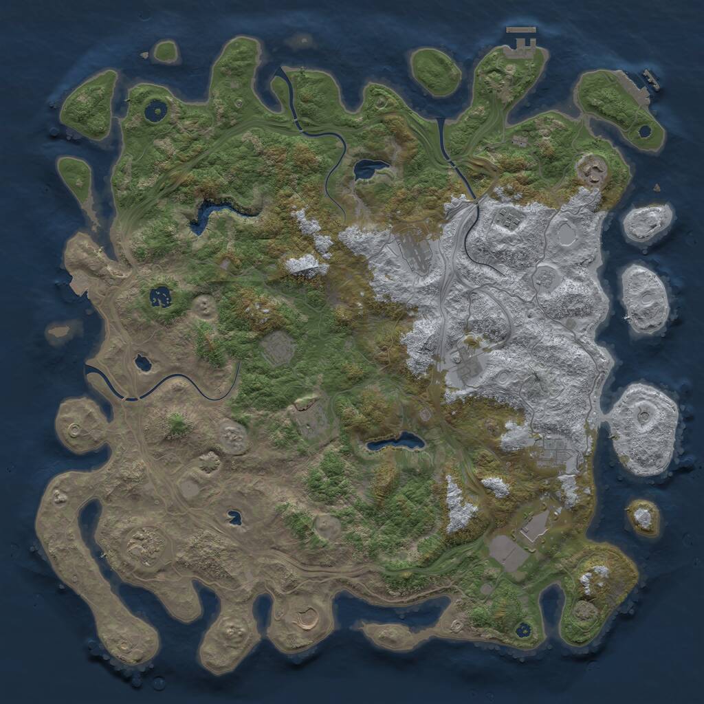 Rust Map: Procedural Map, Size: 4800, Seed: 1419001378, 17 Monuments