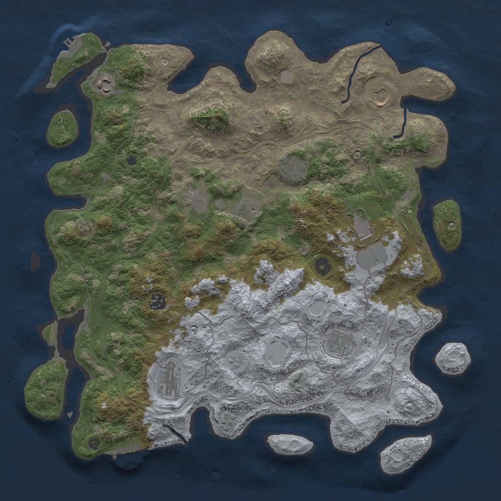 Rust Map: Procedural Map, Size: 4350, Seed: 1236688381, 19 Monuments