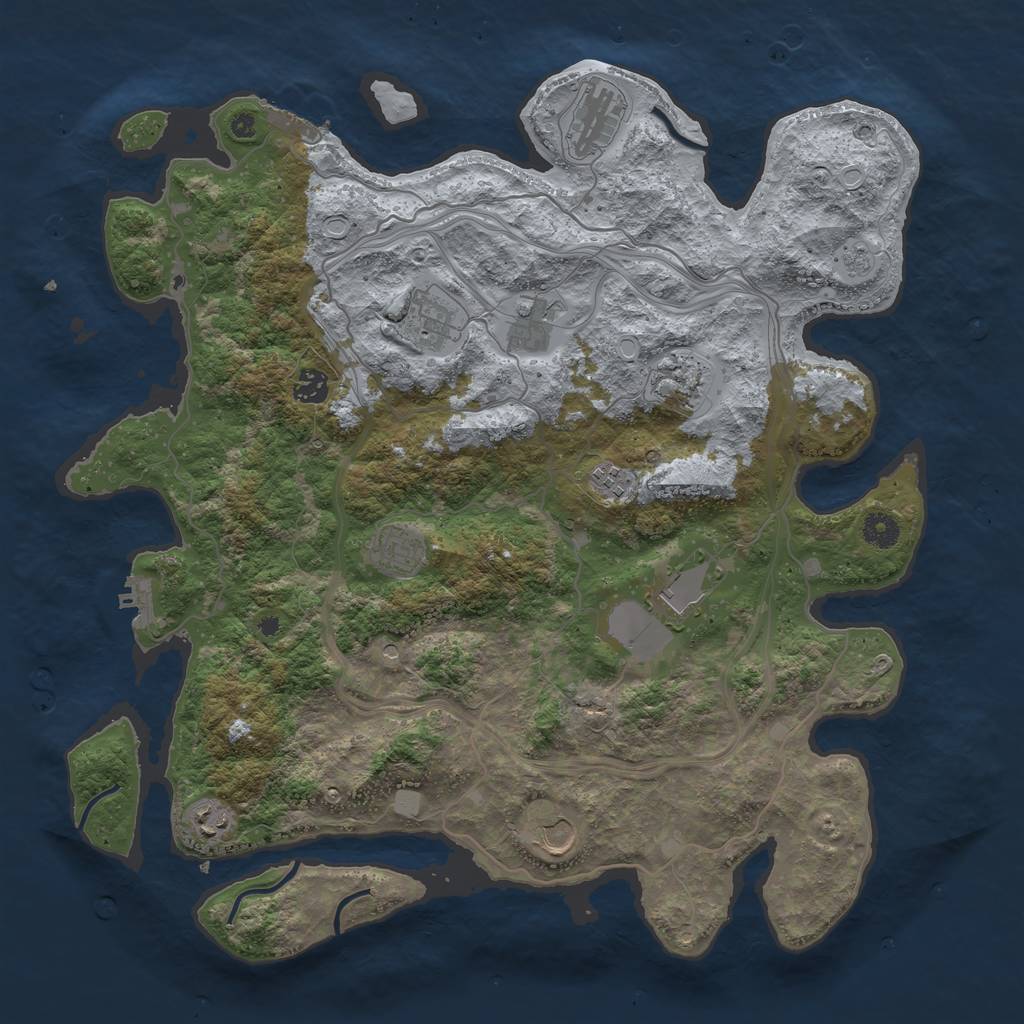 Rust Map: Procedural Map, Size: 4250, Seed: 603928859, 17 Monuments