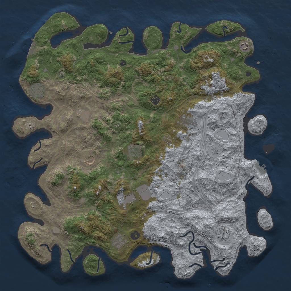 Rust Map: Procedural Map, Size: 4800, Seed: 1284215277, 20 Monuments