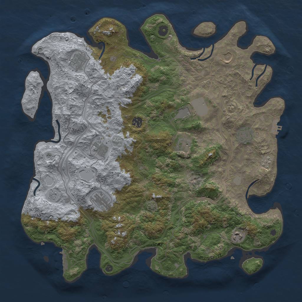 Rust Map: Procedural Map, Size: 4300, Seed: 3200, 18 Monuments