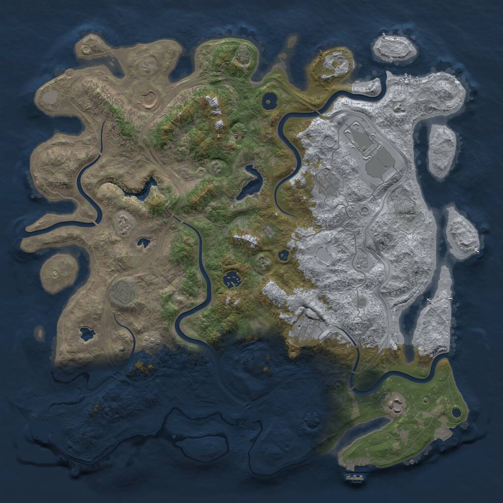 Rust Map: Procedural Map, Size: 4500, Seed: 85745674, 14 Monuments