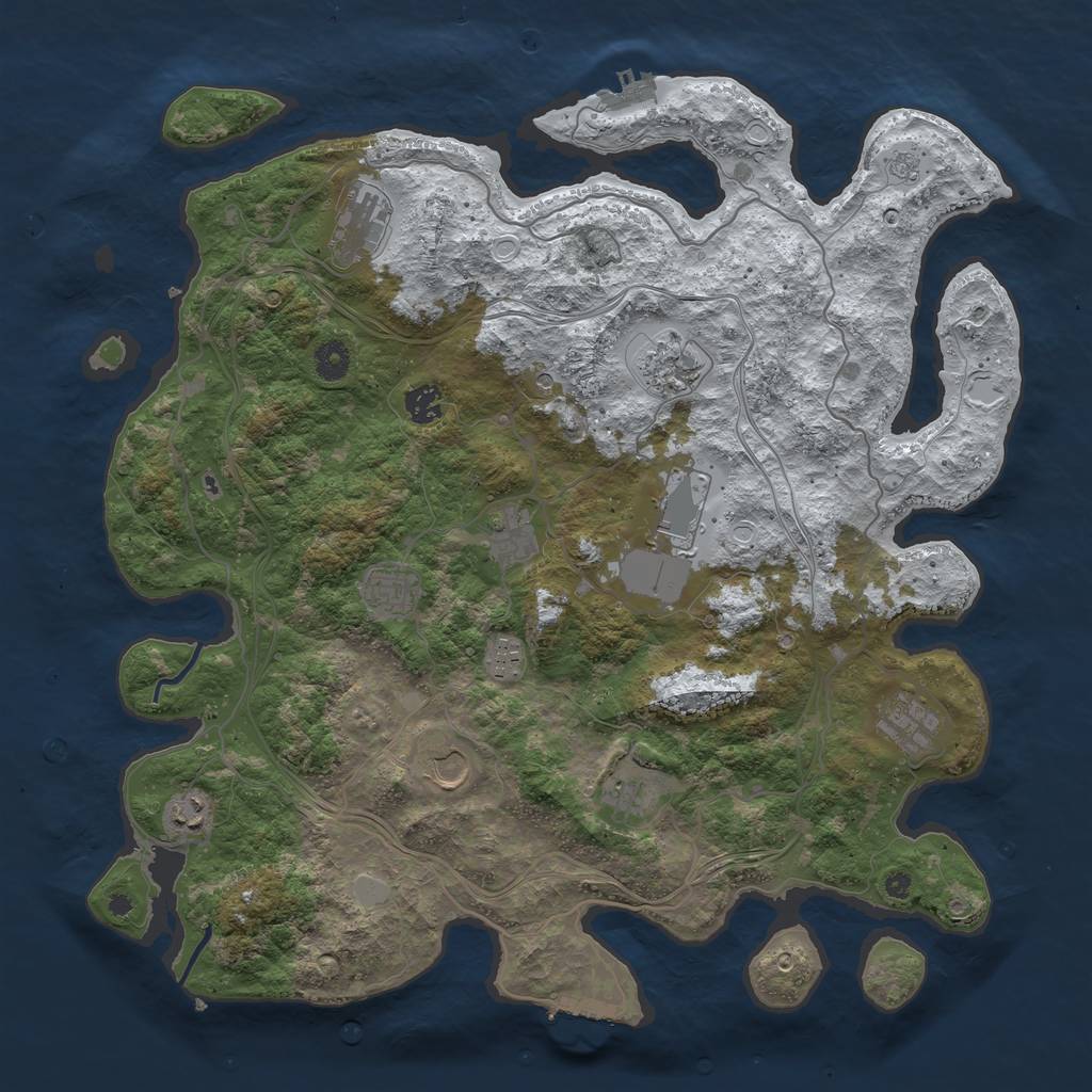 Rust Map: Procedural Map, Size: 4250, Seed: 153496625, 20 Monuments