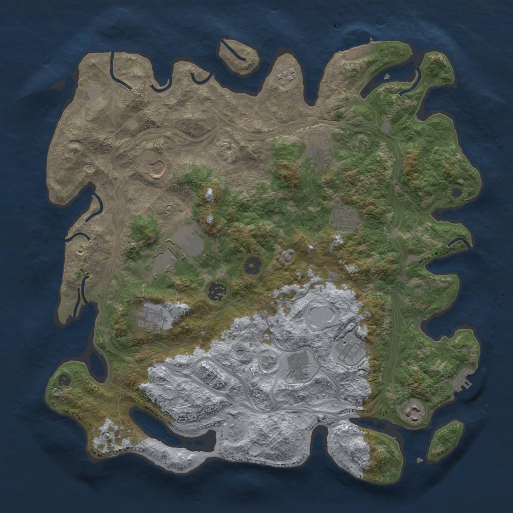 Rust Map: Procedural Map, Size: 4250, Seed: 1885084335, 19 Monuments