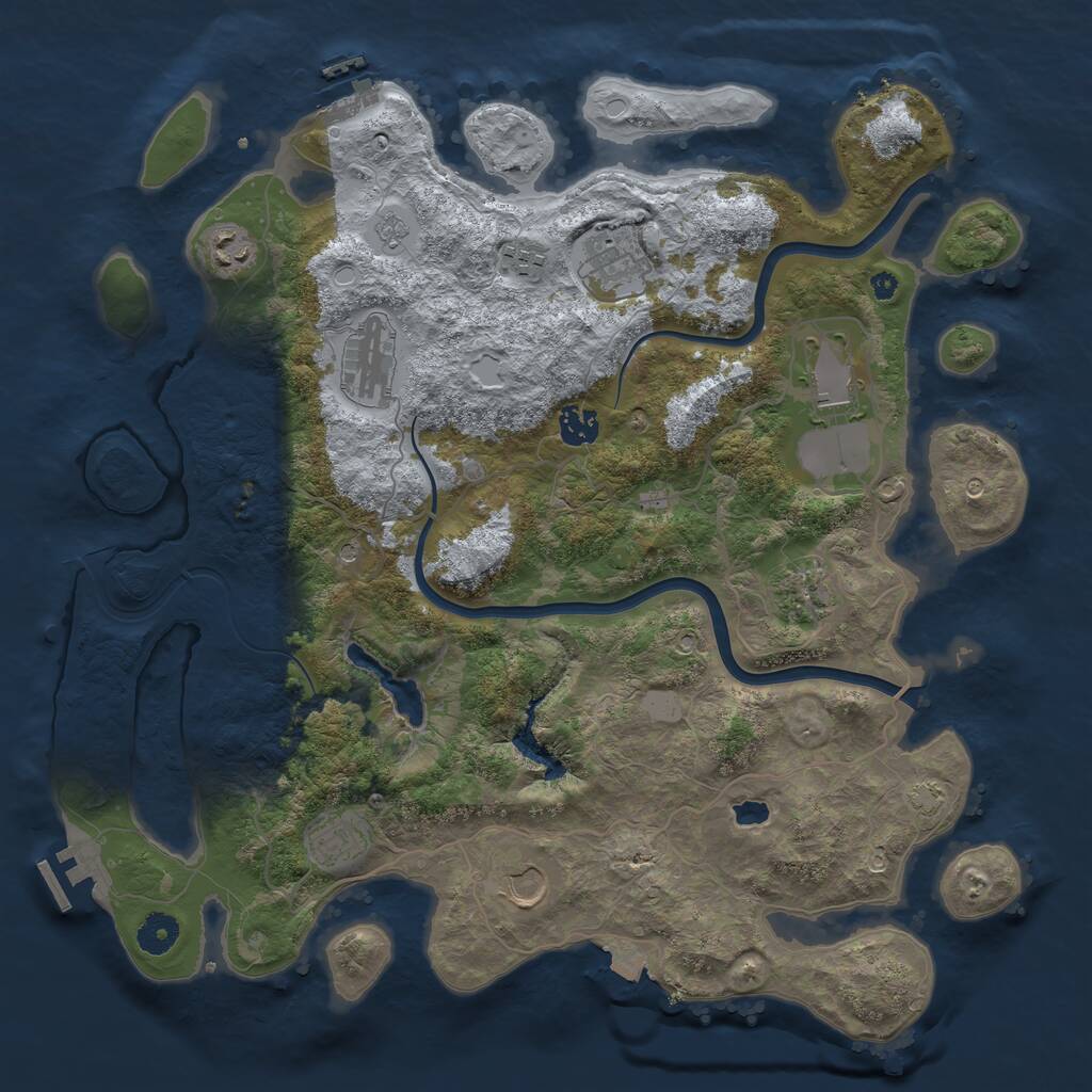 Rust Map: Procedural Map, Size: 4000, Seed: 1444318824, 15 Monuments
