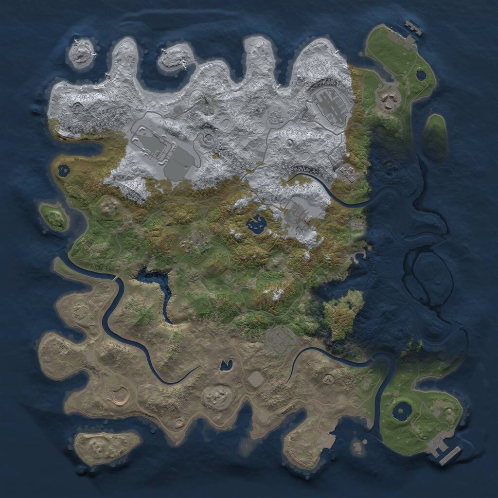 Rust Map: Procedural Map, Size: 4000, Seed: 15726007, 15 Monuments