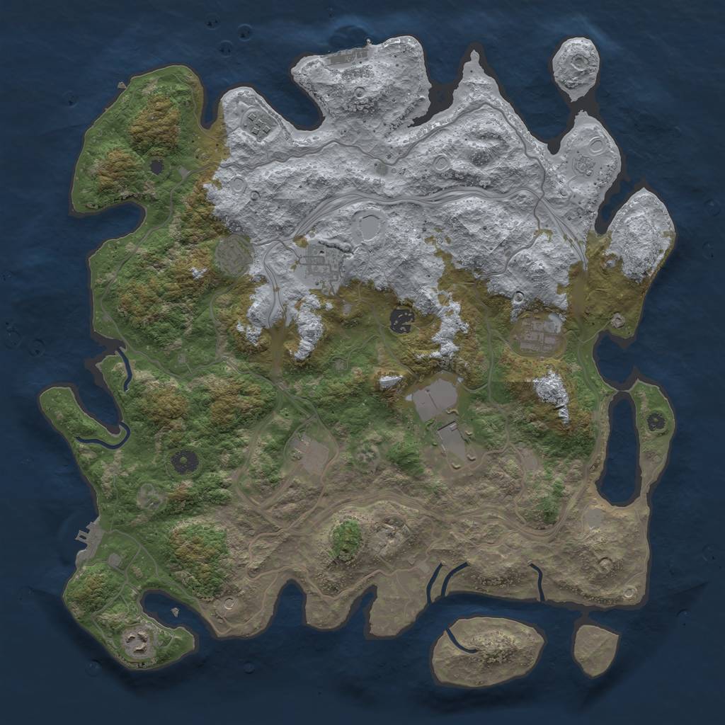 Rust Map: Procedural Map, Size: 4250, Seed: 856143780, 17 Monuments