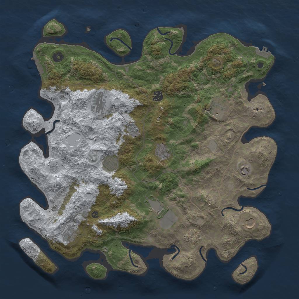 Rust Map: Procedural Map, Size: 4200, Seed: 2818, 20 Monuments