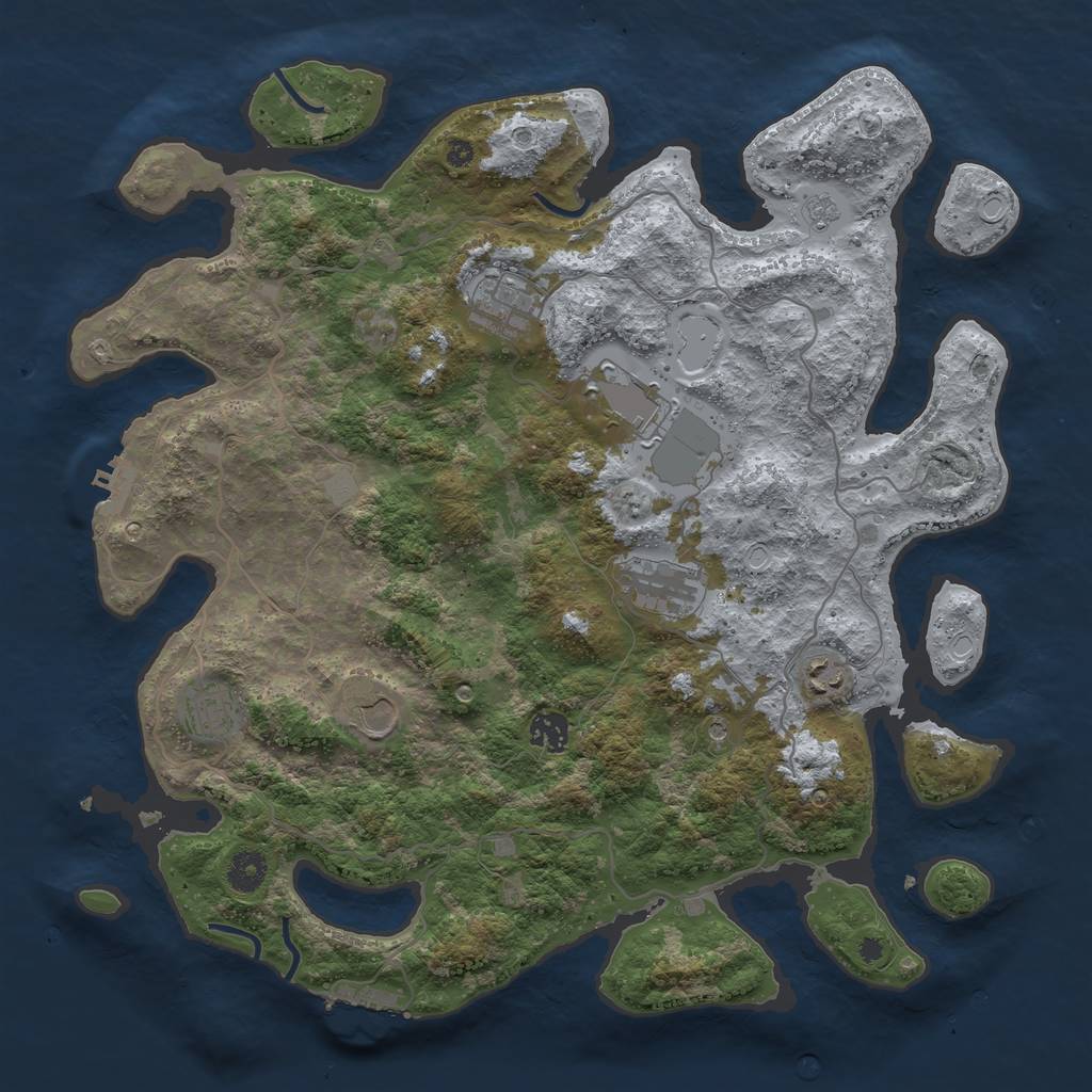 Rust Map: Procedural Map, Size: 4000, Seed: 41408, 16 Monuments