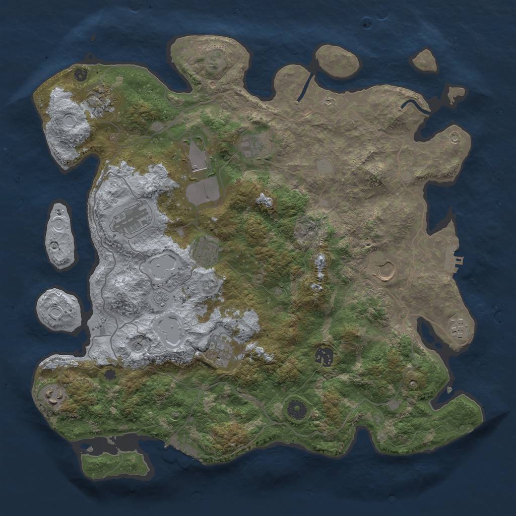 Rust Map: Procedural Map, Size: 4000, Seed: 85324, 17 Monuments