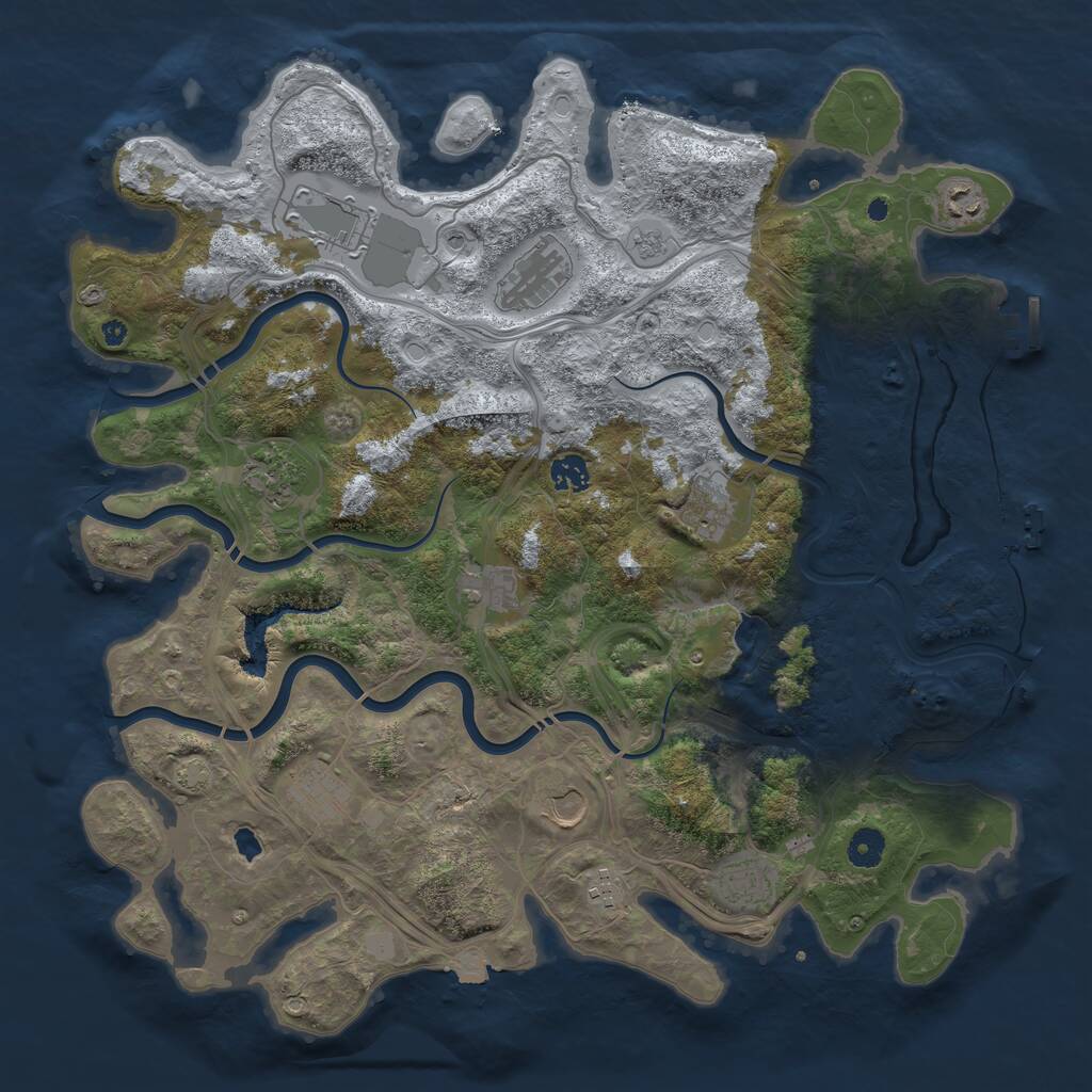 Rust Map: Procedural Map, Size: 4250, Seed: 1424421849, 17 Monuments