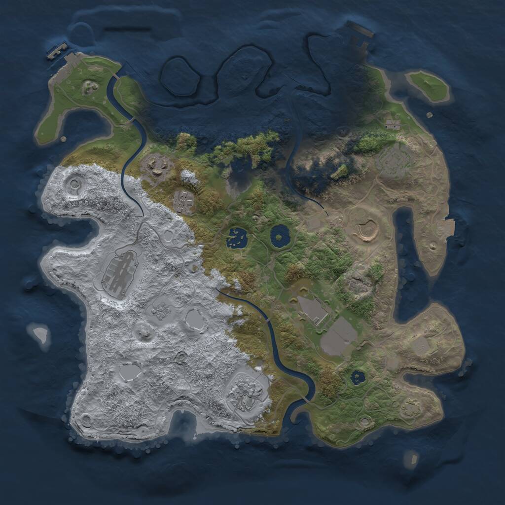 Rust Map: Procedural Map, Size: 3500, Seed: 567862060, 15 Monuments