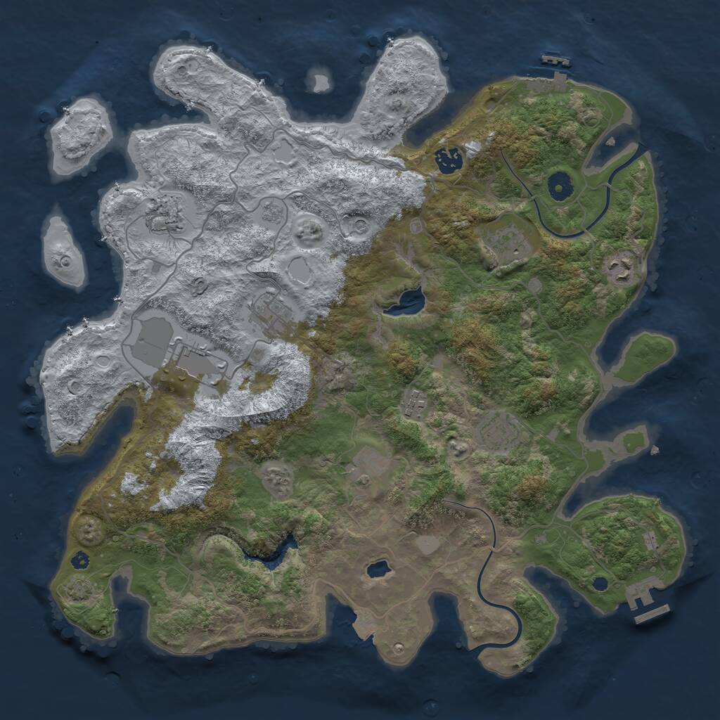 Rust Map: Procedural Map, Size: 4000, Seed: 1224616, 15 Monuments