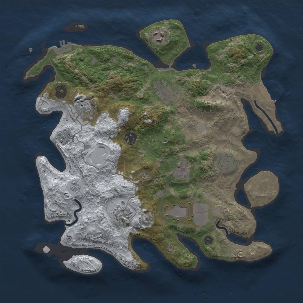 Rust Map: Procedural Map, Size: 3500, Seed: 262898669, 18 Monuments