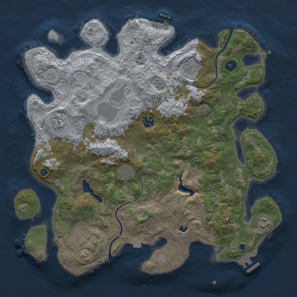 Rust Map: Procedural Map, Size: 4000, Seed: 686504, 14 Monuments