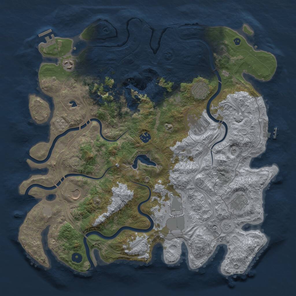 Rust Map: Procedural Map, Size: 4250, Seed: 976953159, 14 Monuments