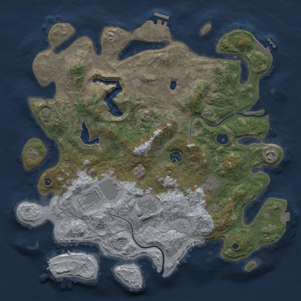 Rust Map: Procedural Map, Size: 4000, Seed: 119688313, 12 Monuments