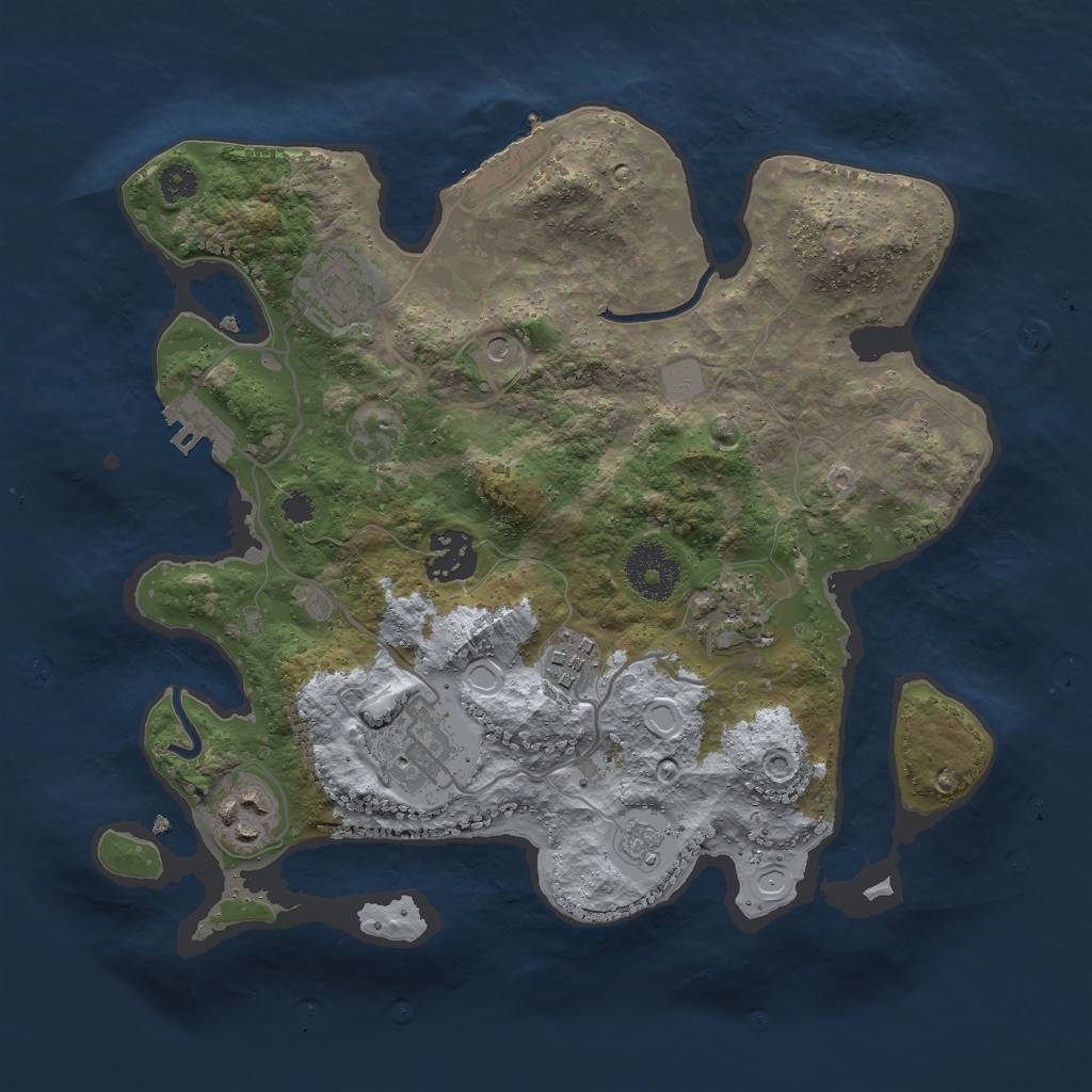 Rust Map: Procedural Map, Size: 3000, Seed: 1392095309, 15 Monuments