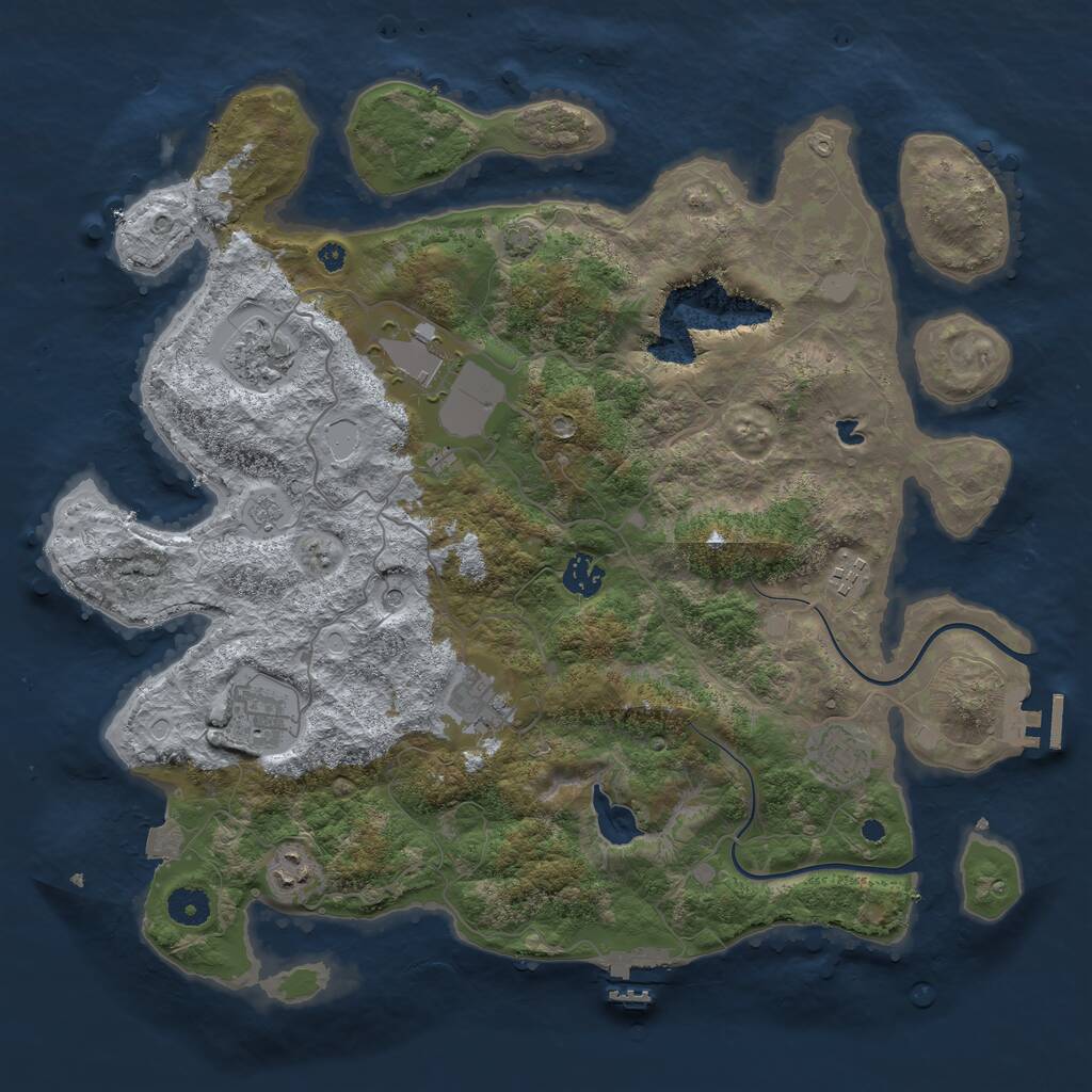 Rust Map: Procedural Map, Size: 4000, Seed: 20220614, 14 Monuments