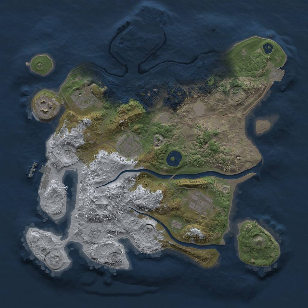 Rust Map: Procedural Map, Size: 3000, Seed: 1455634819, 11 Monuments