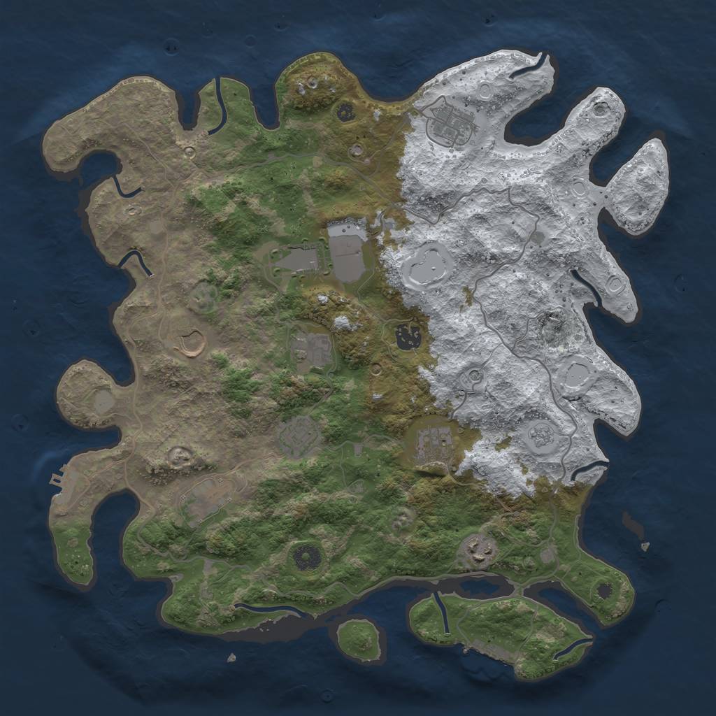 Rust Map: Procedural Map, Size: 4000, Seed: 183661656, 18 Monuments