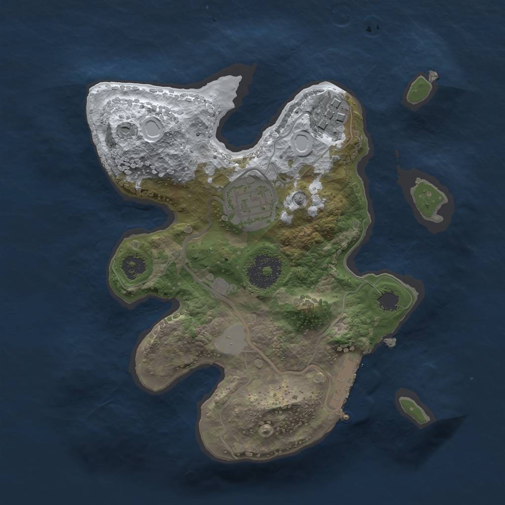 Rust Map: Procedural Map, Size: 2222, Seed: 777777, 8 Monuments