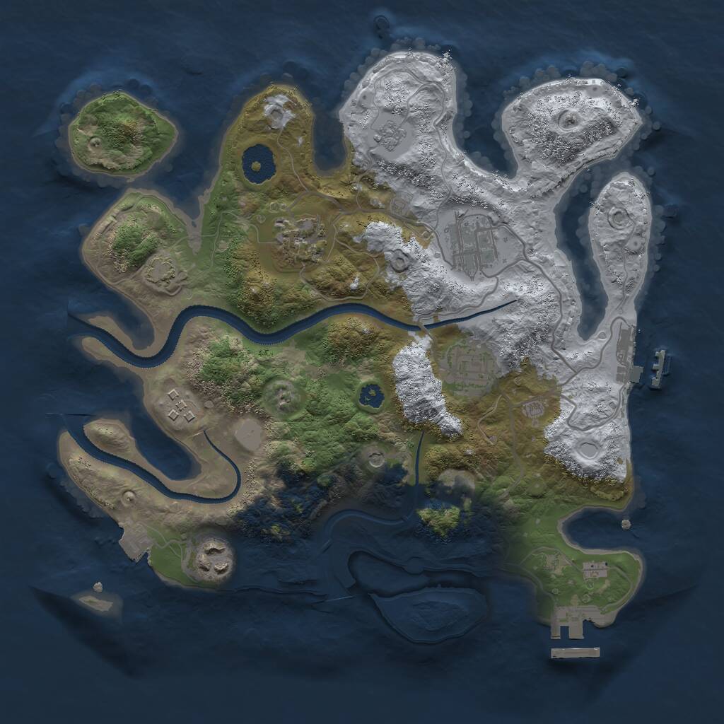 Rust Map: Procedural Map, Size: 3000, Seed: 137796577, 11 Monuments