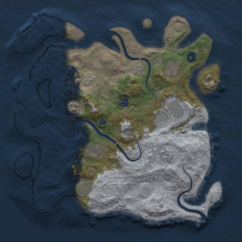 Rust Map: Procedural Map, Size: 3600, Seed: 899580, 13 Monuments