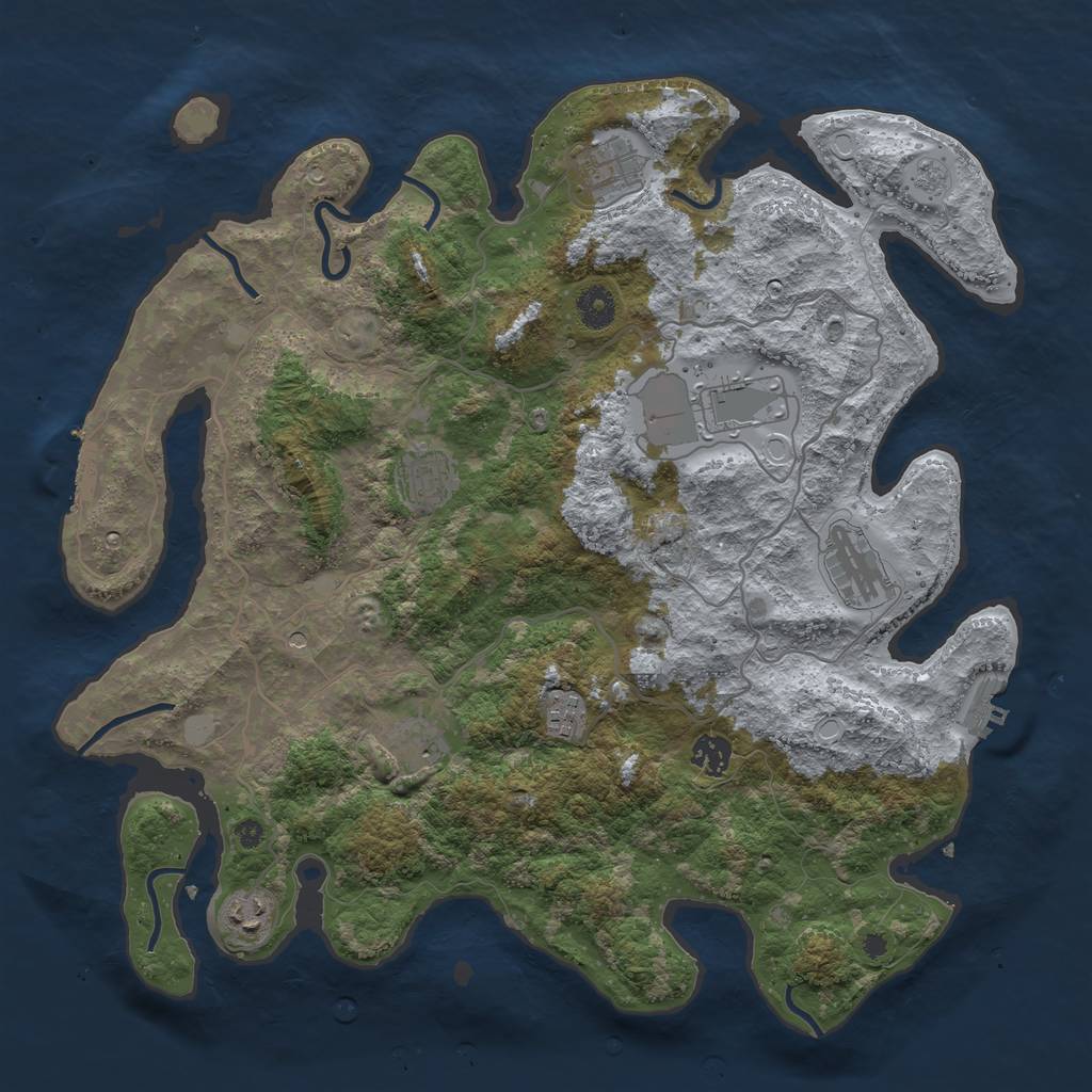 Rust Map: Procedural Map, Size: 4000, Seed: 93183, 15 Monuments
