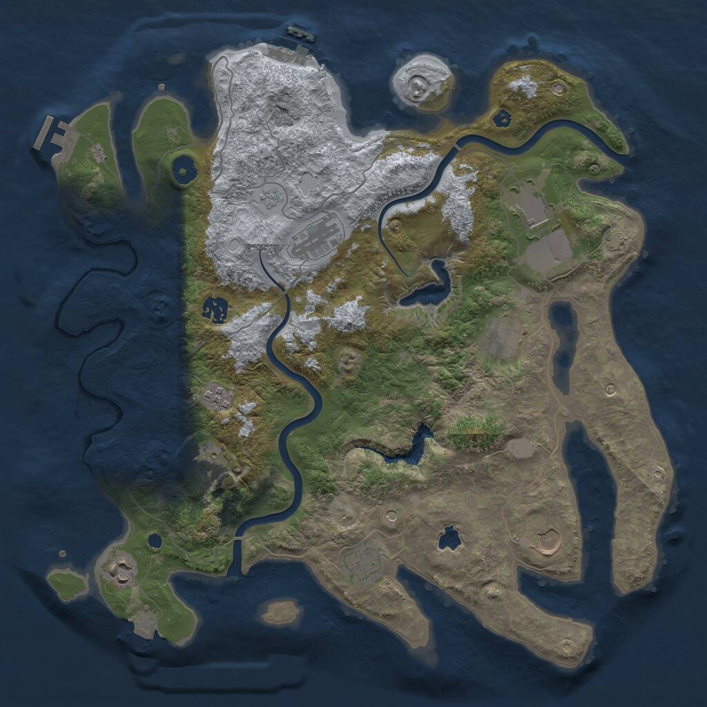 Rust Map: Procedural Map, Size: 4000, Seed: 5931, 15 Monuments