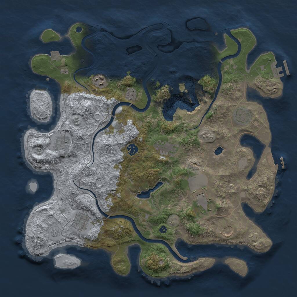 Rust Map: Procedural Map, Size: 4000, Seed: 201995, 15 Monuments