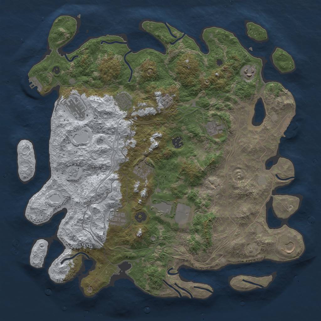 Rust Map: Procedural Map, Size: 4250, Seed: 4456, 19 Monuments
