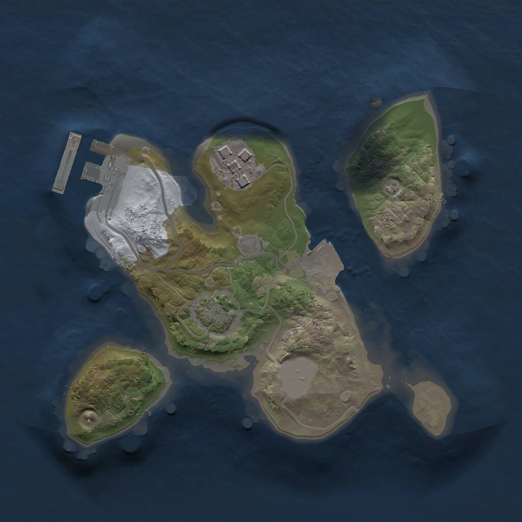 Rust Map: Procedural Map, Size: 1700, Seed: 1234567, 4 Monuments