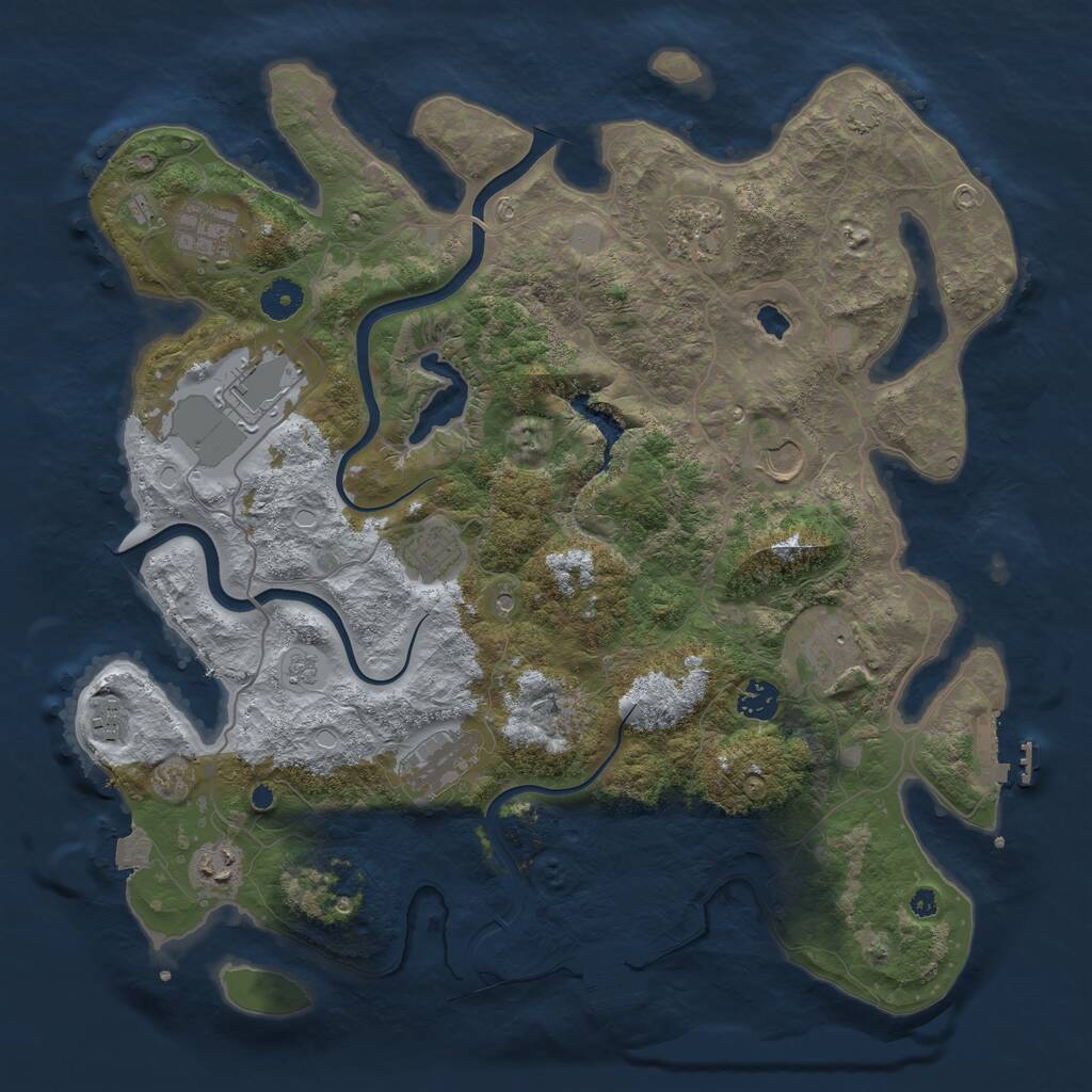 Rust Map: Procedural Map, Size: 4000, Seed: 5569845, 16 Monuments