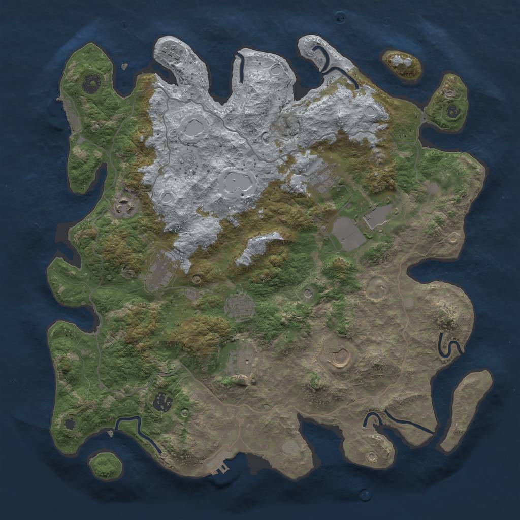 Rust Map: Procedural Map, Size: 4000, Seed: 122530507, 18 Monuments