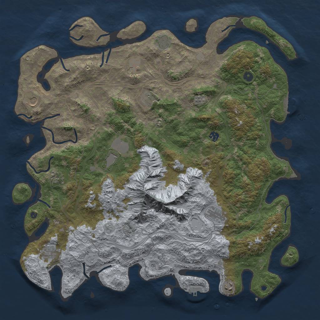 Rust Map: Procedural Map, Size: 5000, Seed: 2002, 20 Monuments