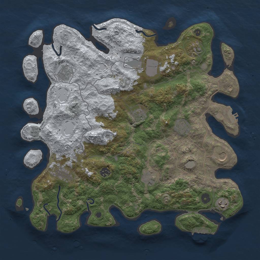 Rust Map: Procedural Map, Size: 4000, Seed: 1265938924, 20 Monuments