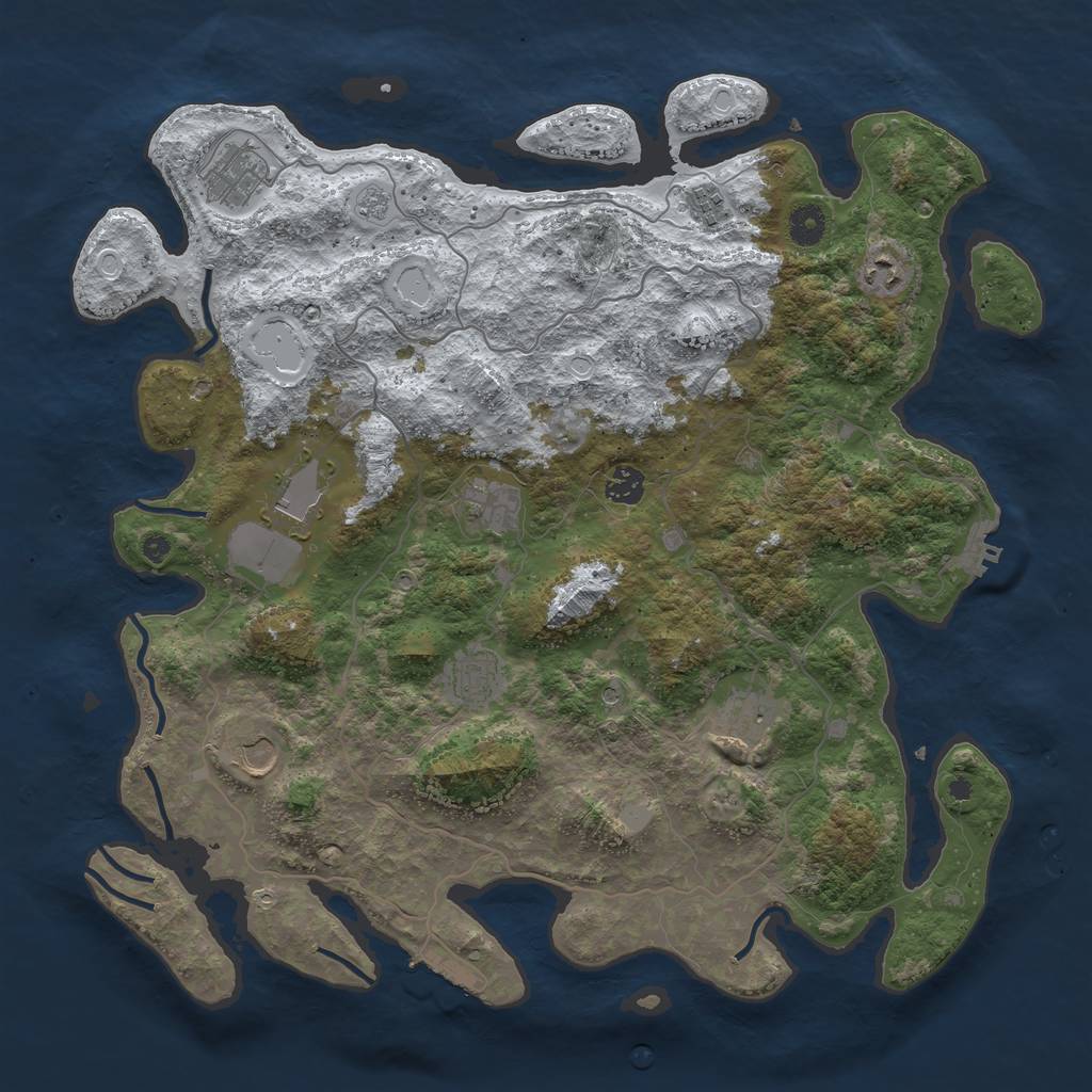 Rust Map: Procedural Map, Size: 4169, Seed: 17622, 18 Monuments