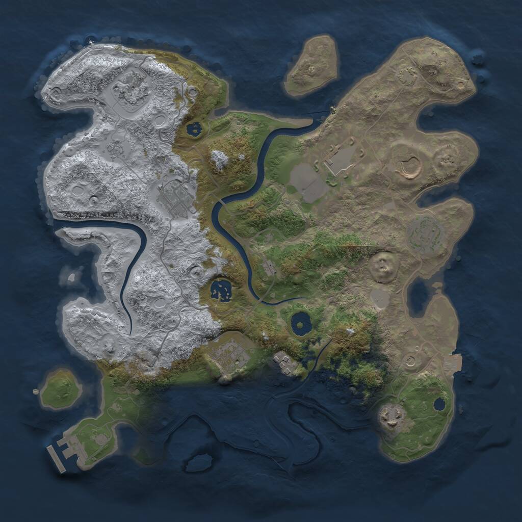 Rust Map: Procedural Map, Size: 3500, Seed: 584615616, 14 Monuments