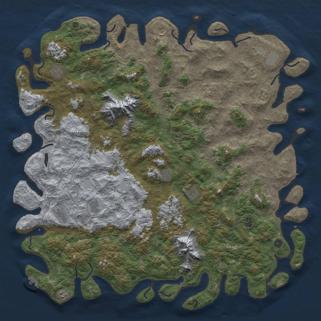 Rust Map: Procedural Map, Size: 6000, Seed: 1312071583, 20 Monuments