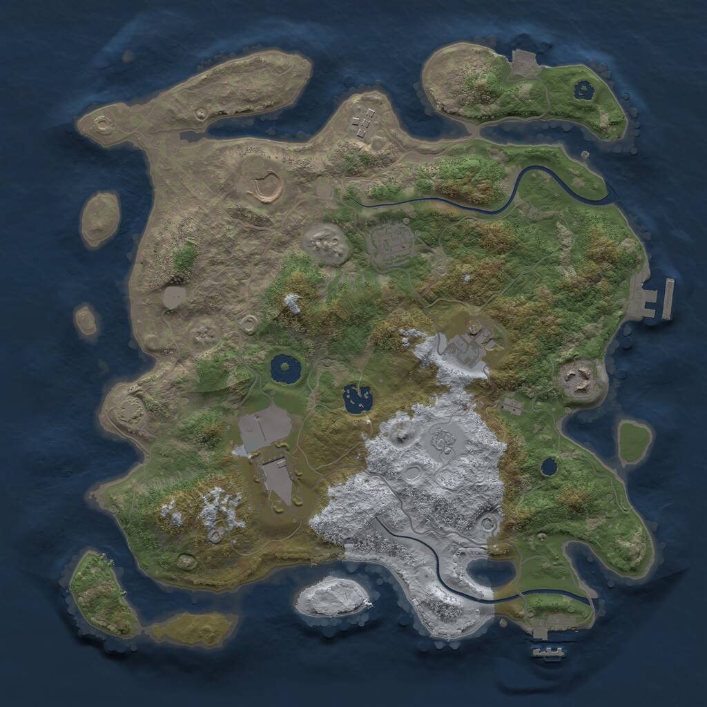 Rust Map: Procedural Map, Size: 3500, Seed: 1823783930, 13 Monuments