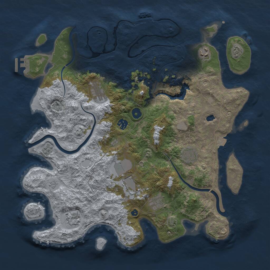 Rust Map: Procedural Map, Size: 4000, Seed: 214746, 14 Monuments