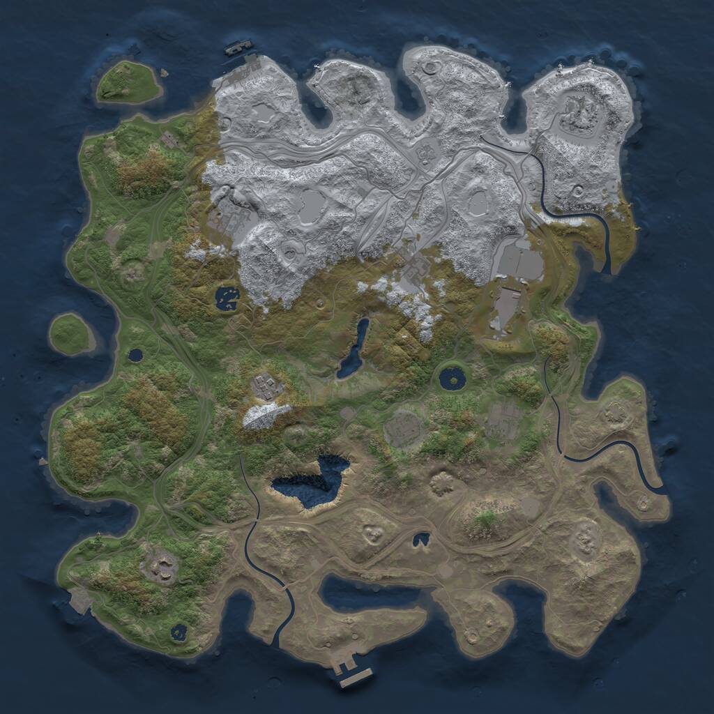 Rust Map: Procedural Map, Size: 4250, Seed: 58, 15 Monuments