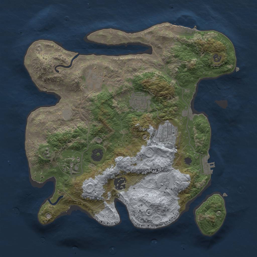 Rust Map: Procedural Map, Size: 3000, Seed: 1058981542, 13 Monuments