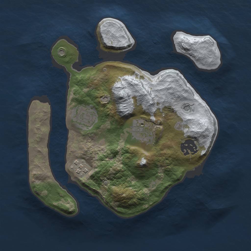 Rust Map: Barren, Size: 2300, Seed: 2491, 7 Monuments